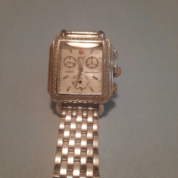 MICHELE Women's MW06P01A1026 Deco Diamond-Accented Stainless Steel Watch - Picture 5 of 6